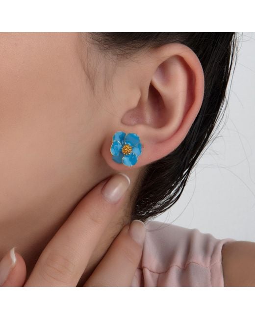 Milou Jewelry Blue Light Petite Flower Earrings
