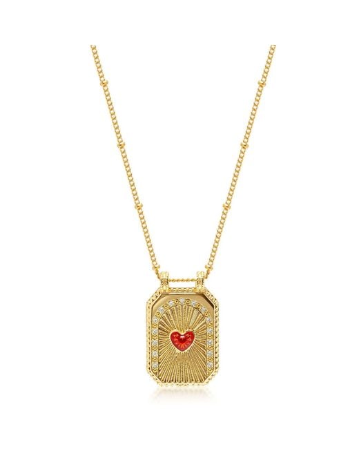 Nialaya Metallic Heart Pendant Necklace
