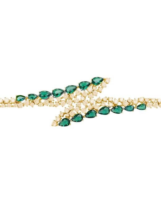 Latelita London Metallic Baroness Tennis Bracelet Emerald