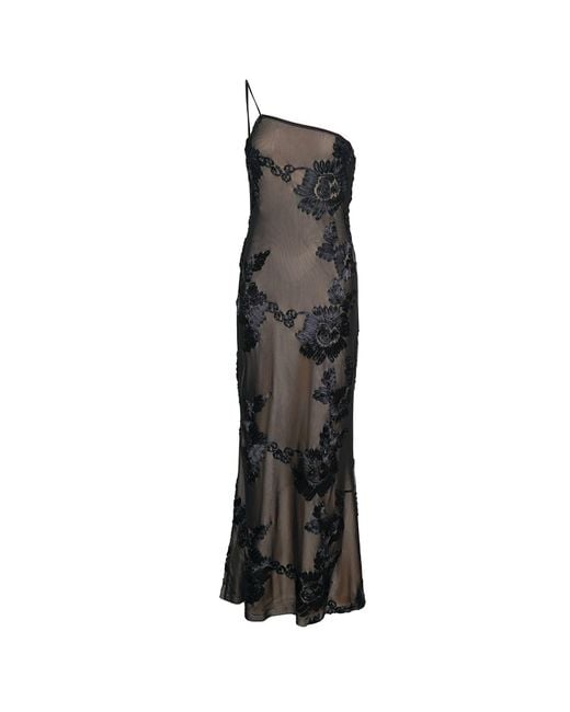 Amy Lynn Black Divya Floral Motif Maxi Dress