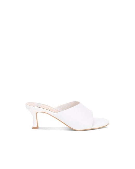 Rag & Co White Maude Slip On Kitten Heels