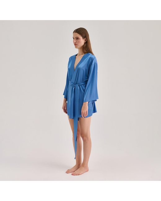 Avenue 8 Blue Mini Silk Robe