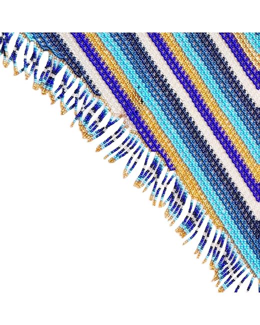 Iliana Arrazola Blue Scarf Fringe Necklace