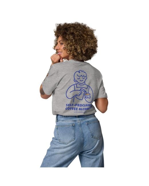 Anchor and Crew Gray Heather Gustatory Coffee Alchemist Organic Cotton Embroidered T-Shirt