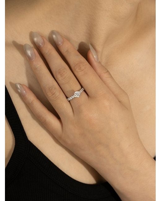 Diamonbliss Metallic Plated Round Cut Bridal Ring With Swarovski, One And Half Carats