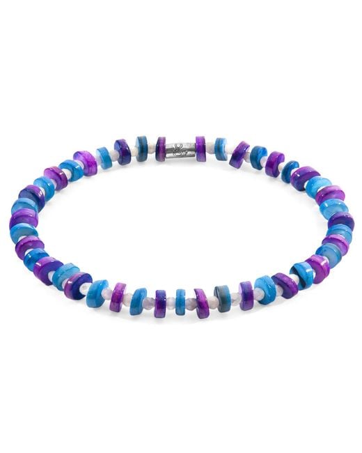 Anchor and Crew Blue Alice & Freshwater Shell Skinny Bracelet