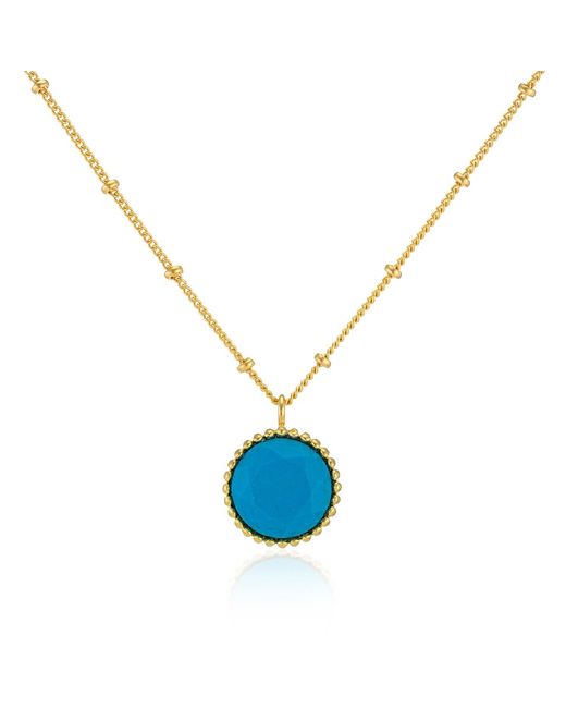 Auree Jewellery Blue Barcelona December Birthstone Necklace Turquoise