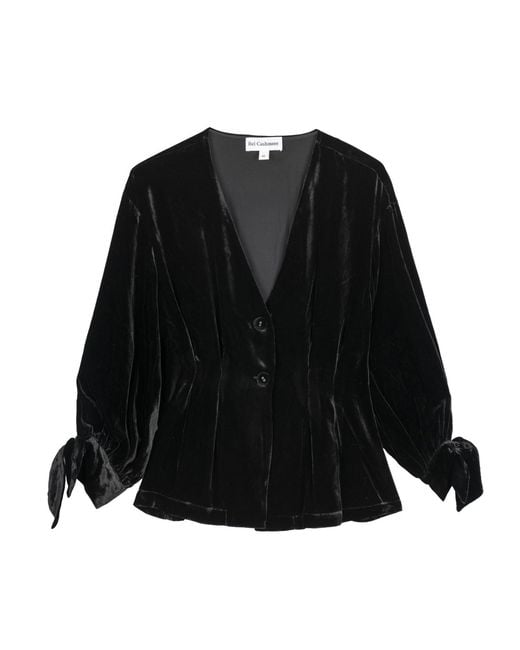 Bel Cashmere Black Fara Velvet Blouse