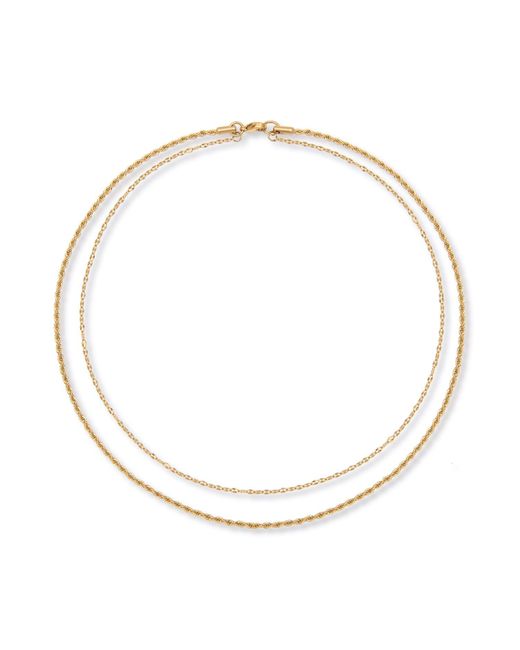 A Weathered Penny Metallic Contrast Layered Necklace