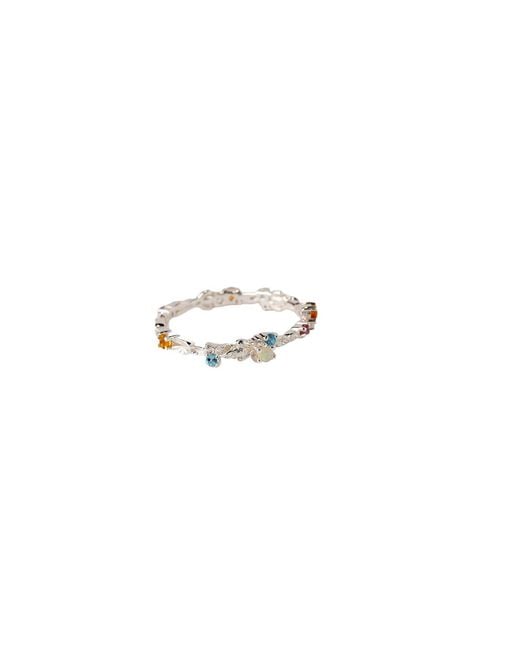 NASI SILVER White Eternity Lilypad & Frog Ring- Sunrise Edition