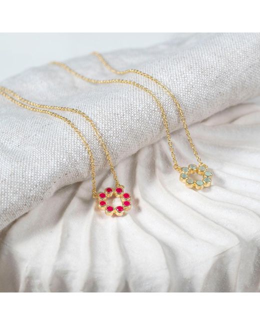 Auree Jewellery Metallic Ortigia Mini Fuchsia Chalcedony & Vermeil Necklace