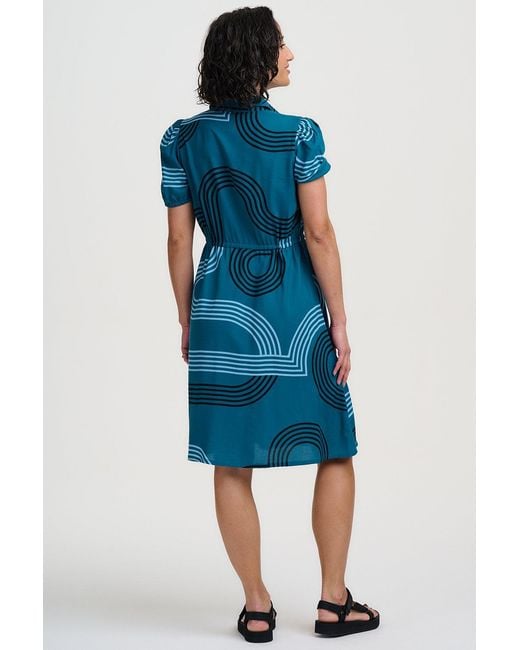 Sugarhill Blue Salma Mini Shirt Dress, Ocean Racer
