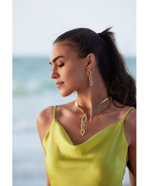 Adriana Pappas Designs Metallic Pave Links Earrings