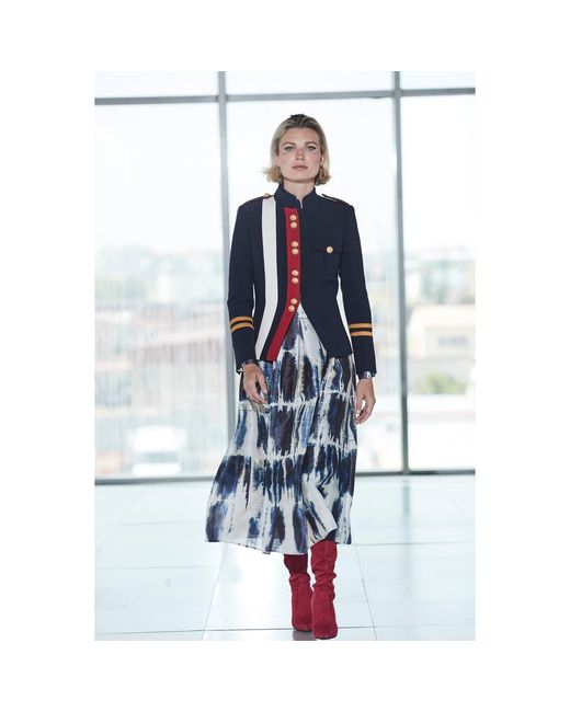 The Extreme Collection Blue Military Jacket With Epaulets And Buttons