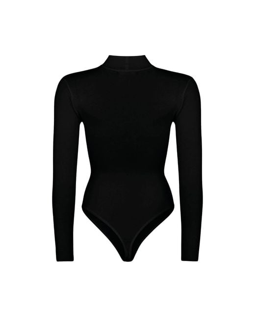 OW Collection Black Lexi Turtleneck Bodysuit