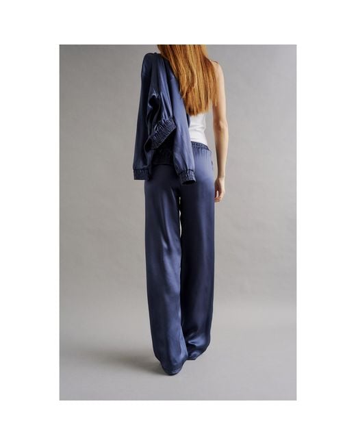 The Summer Edit Blue Grace Silk Trouser