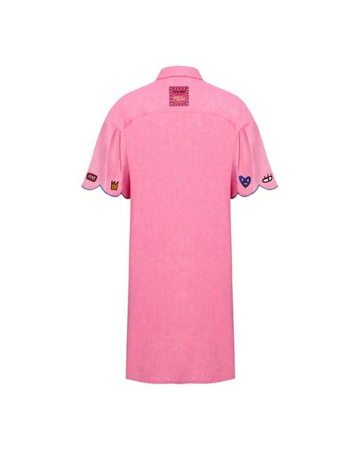 King Naked Pink Heart Beast Shirt Dress