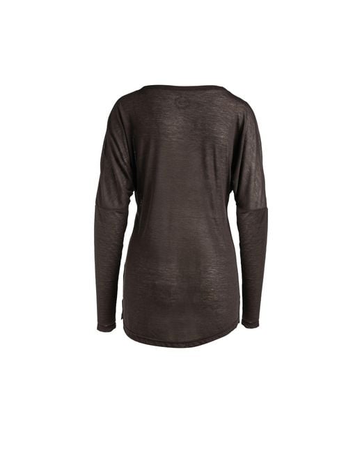Conquista Black Knit Top With Long Batwing Sleeves