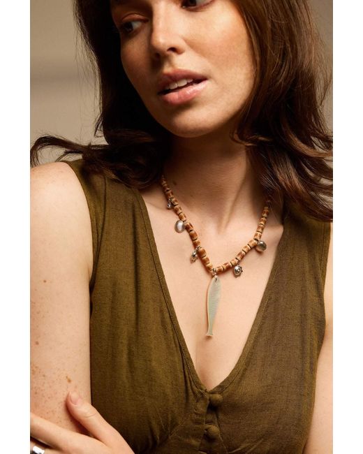 Arianne Delaney White Lustre Ocean Shell Beaded Necklace