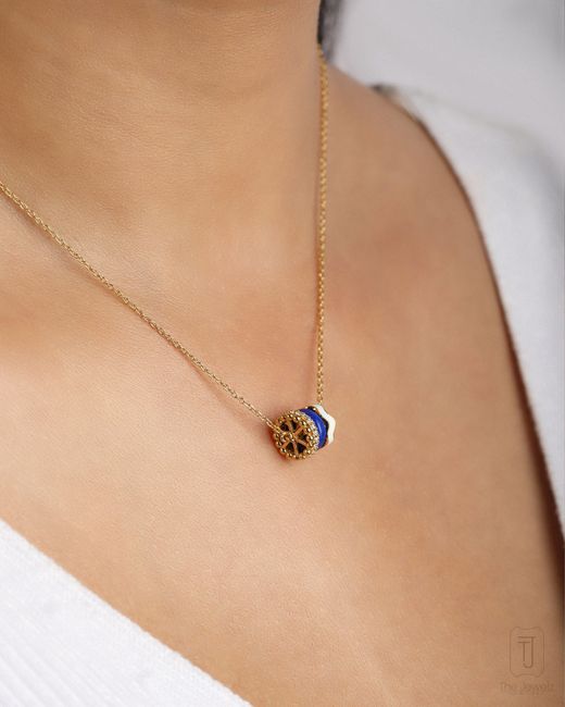 The Jewelz Metallic Lapis Ebb & Flow Necklace