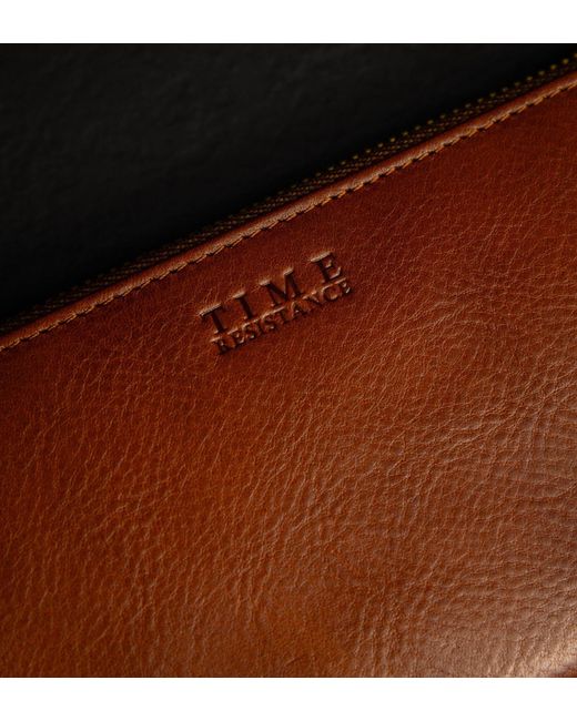 Time Resistance Brown Leather Continental Wallet