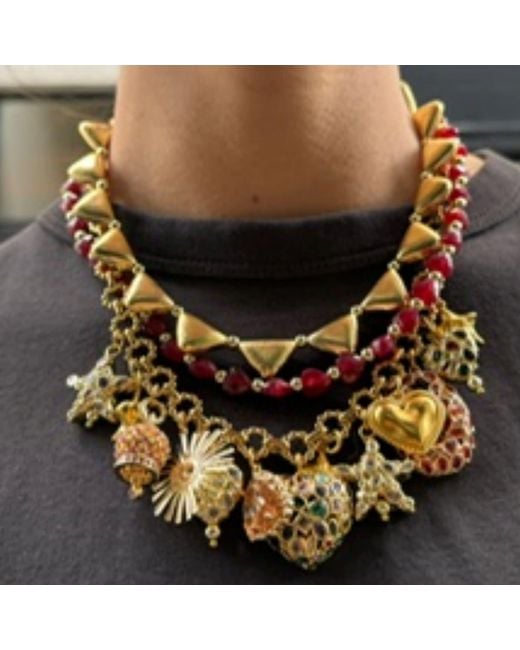 Achala Handcrafted Metallic Oh La La Amour Necklace