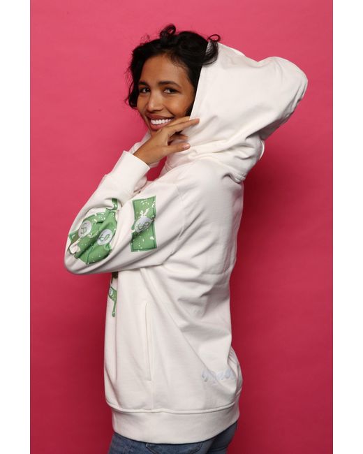 Miracles Manifester White Inspirational Affirmation Hoodie With Reflective Design