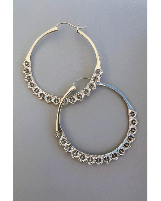 Astor & Orion Metallic Calla Art Nouveau Hoops Large