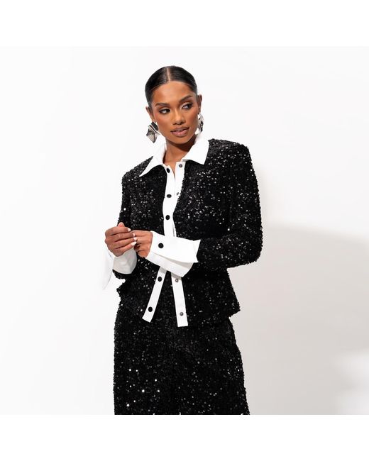 Ofuure Black Rei Sequin Pant Set