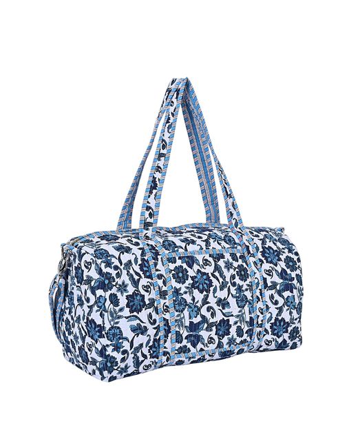 Conscious Yoga Collective Blue The Floral Paisley Cotton Weekender