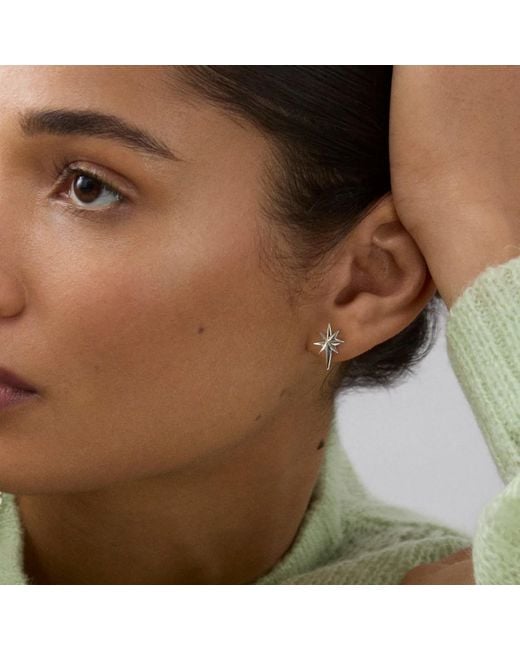 Dinny Hall Metallic North Star Stud Earrings