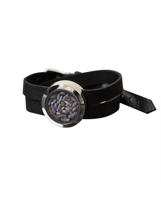 My Little Nature Black Bohemian Leather Bracelet With Natural Flowers – Designer Jewelry