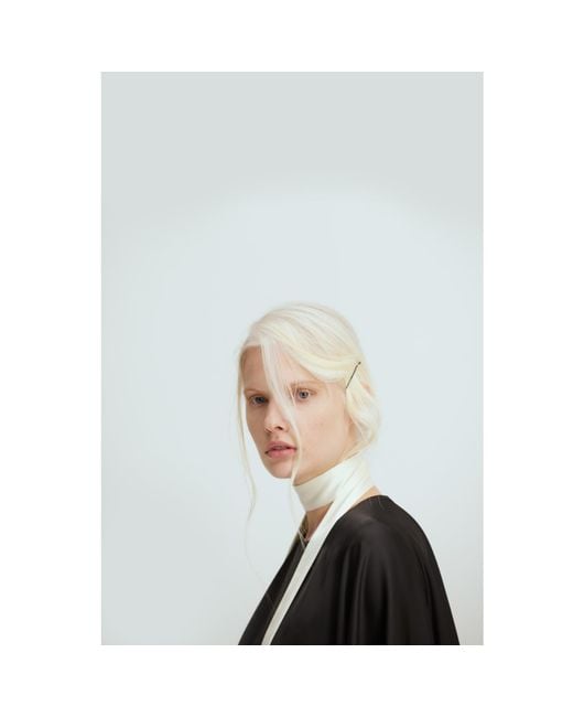 Julia Allert Black Structured Satin Cape Dress With Contrast Scarf