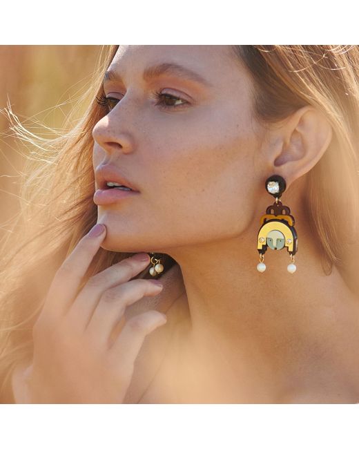 Gissa Bicalho Multicolor Acrylic Handmade Earring Ixchel