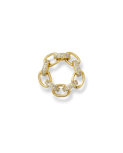 Alexie of Athens Metallic Eleni Pave Chunky Chain Ring