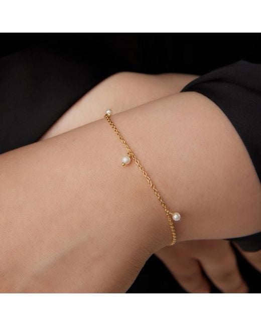 Jovonna London Metallic Kendra Pearl Drop Bracelet