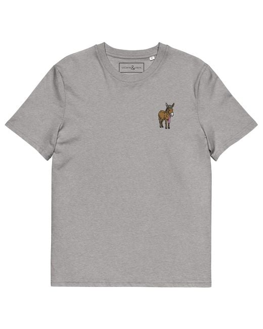 Anchor and Crew Gray Heather Smart Ass Actual Life Organic Cotton Embroidered T-Shirt
