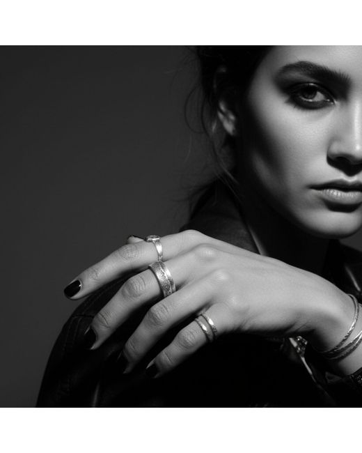 Tg-Jewellery by Tamara Gervasio Metallic Strata Band Ring – Recycled Sterling Sand Cast