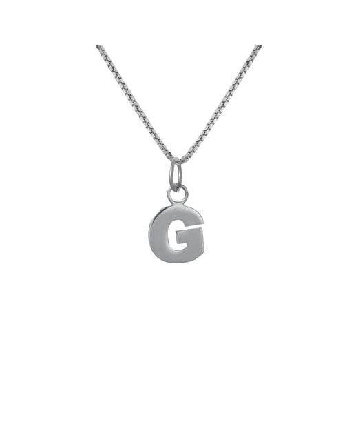 Edge Only Metallic Letter Pendant "G" Initial Necklace Sterling for men