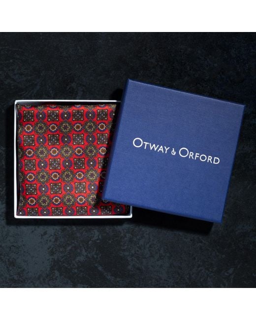 Otway & Orford Purple 'Millefiori' Silk Pocket Square for men