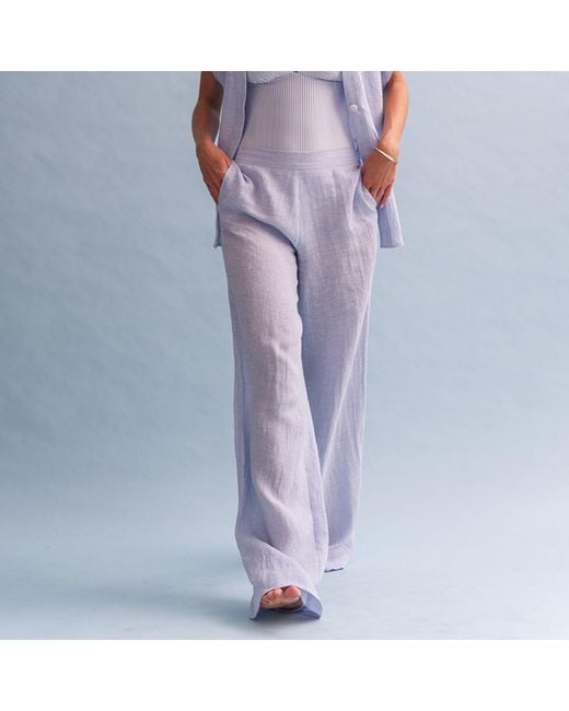 The Summer Edit Blue Jasmin Linen Trouser
