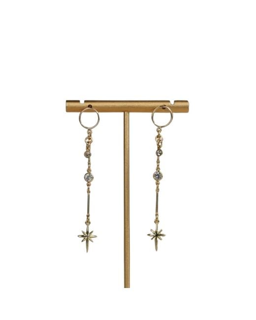 Rachel Nathan Metallic Circle Post & North Star Earrings