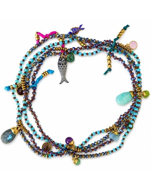 Persia Dona Jewelry Blue Gems X Seaside Necklace