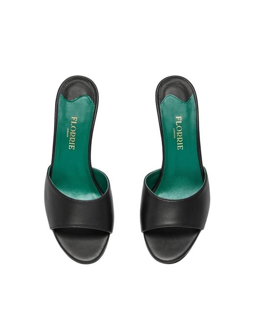 Florrie Black Lucia 75Mm Leather Mule