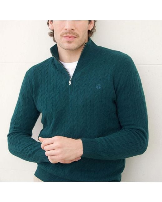Bel Cashmere Green Cashmere Eight-Pattern Sweater for men