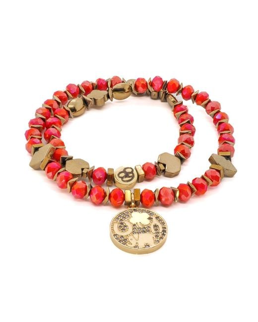 Ebru Jewelry Red Lucky Symbol Bracelet