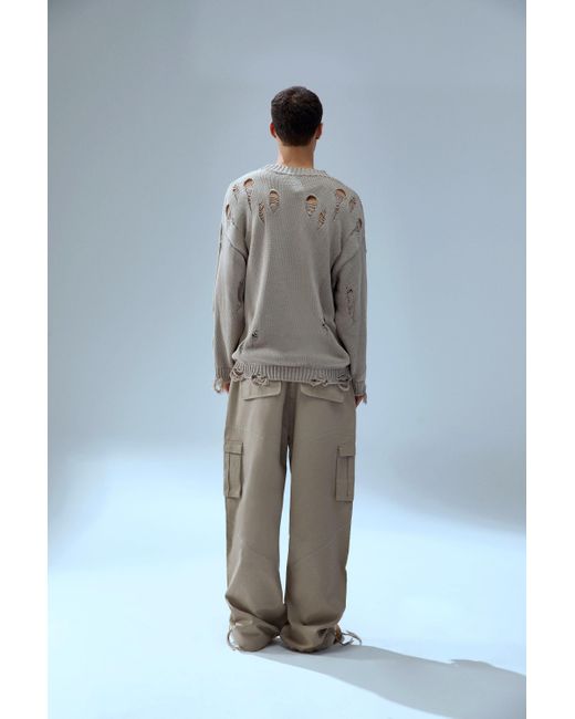 Pcfg Natural Neutrals Your Itch Ripped Knit Sweat for men