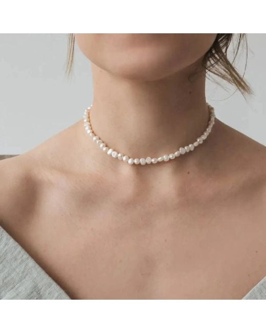 Pearl Code White Baroque Pearl Choker — Freshwater Pearl Necklace