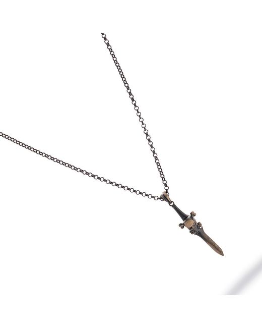 Ebru Jewelry Metallic Skull Blade Warrior Necklace for men