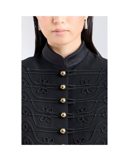 The Extreme Collection Black Military Blazer With Embroidery